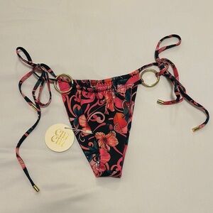 Cin Cin Cove String Bikini Bottom in Hibiscus NWT